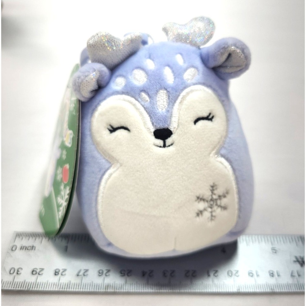 New Clip on Squishmallow Farryn Reindeer Deer Kellytoy Snowflake nwt Christmas